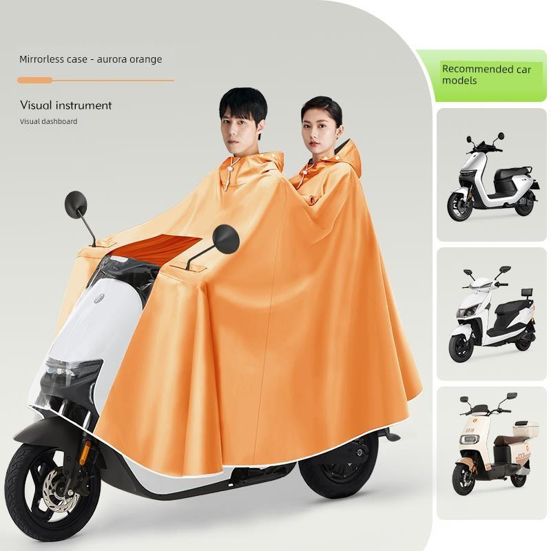 Electric Motorcycle Raincoat for One Person, Women's Small-Sized, Long Full-Body Raincoat for Heavy Rain, Men's Double-Person New Style Rain Poncho