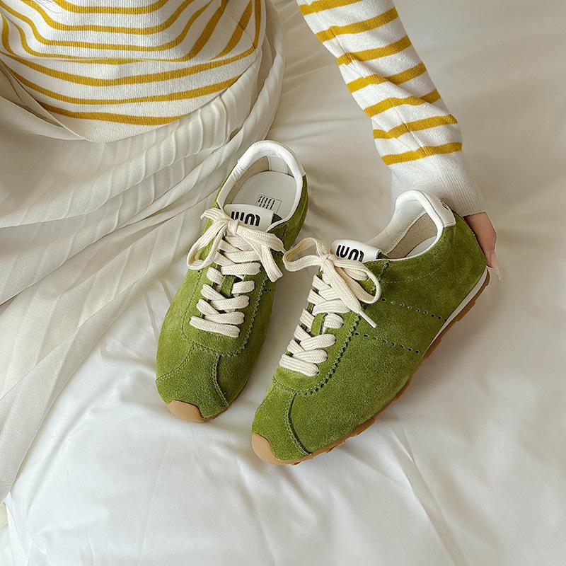 Leather retro Forrest Gump shoes women's 2025 spring and summer new versatile soft-soled casual sports board shoes flat-soled white shoes women