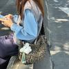 Autumn and winter American retro style leopard print brown underarm bag women's large-capacity shopping commuter messenger bag