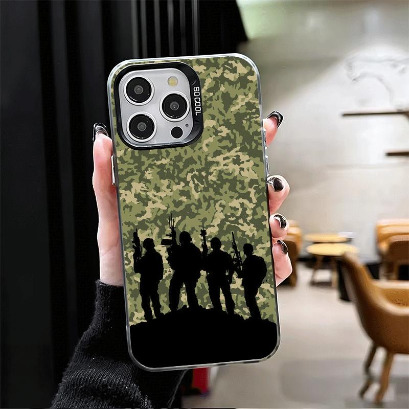 Camouflage Military Pattern Shockproof Phone Case for iPhone 17 Air 16 16E 15 Pro Max 14 Plus 13 Mini 12 Back Cover Anti Fall Fu