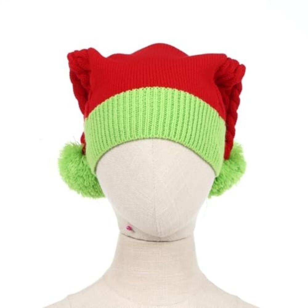 Knitted Fabric Christmas Beanie Hat Crochet Design Winter Santa Hat Holiday Knit Cap  Winter Season
