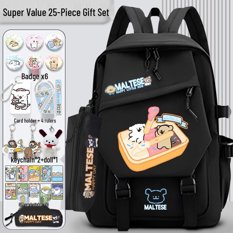 Lively Puppy Girls' Versatile School Backpack - Lightweight, Spacious & Perfect for Travel