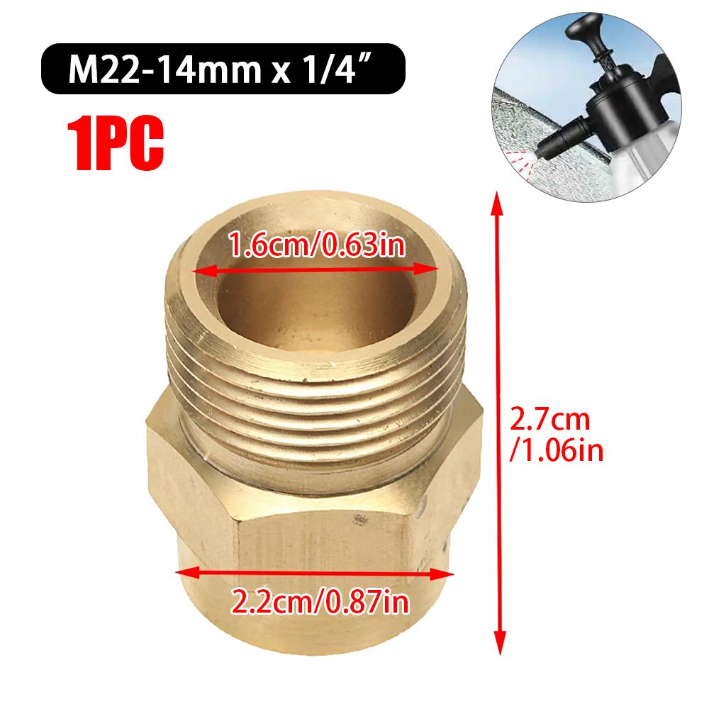 1/2 Stück M22 14mm Messing Unterlegscheibenadapter Schaumlanzenadapter Kupplung F2 Für Hochdruckreinigerpistole und Schlauchanschlusskupplung