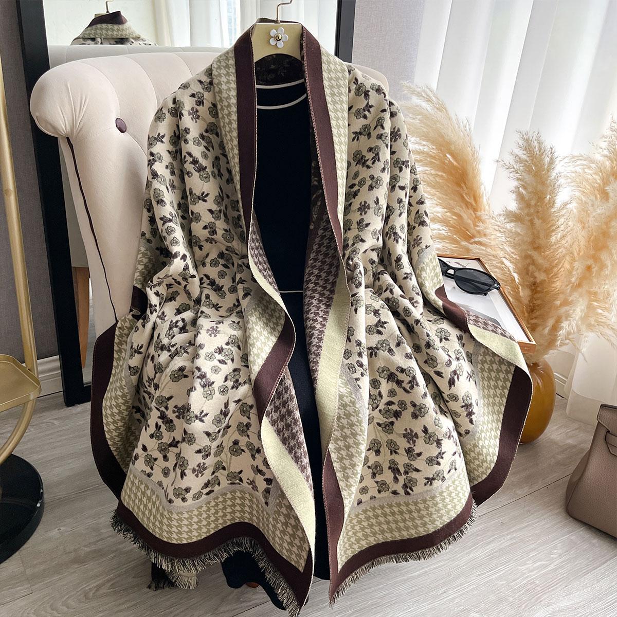 

Women S Floral Luxury Cashmere Shawl Scarf Warm Autumn And Winter Shawl Printed Design Femme Foulard Bufanda