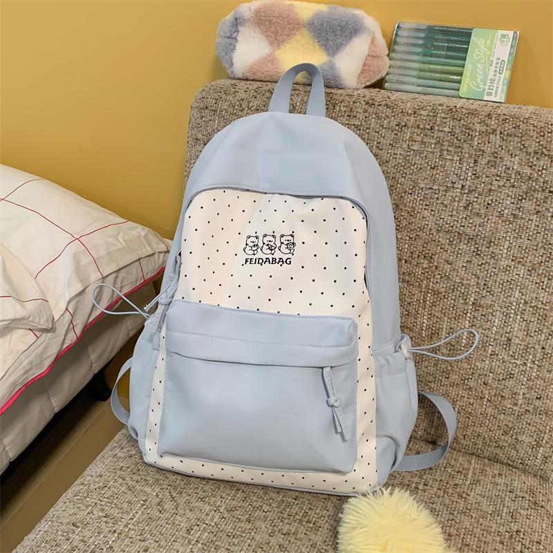 Large Capacity Backpack Color Contrast Student Schoolbag