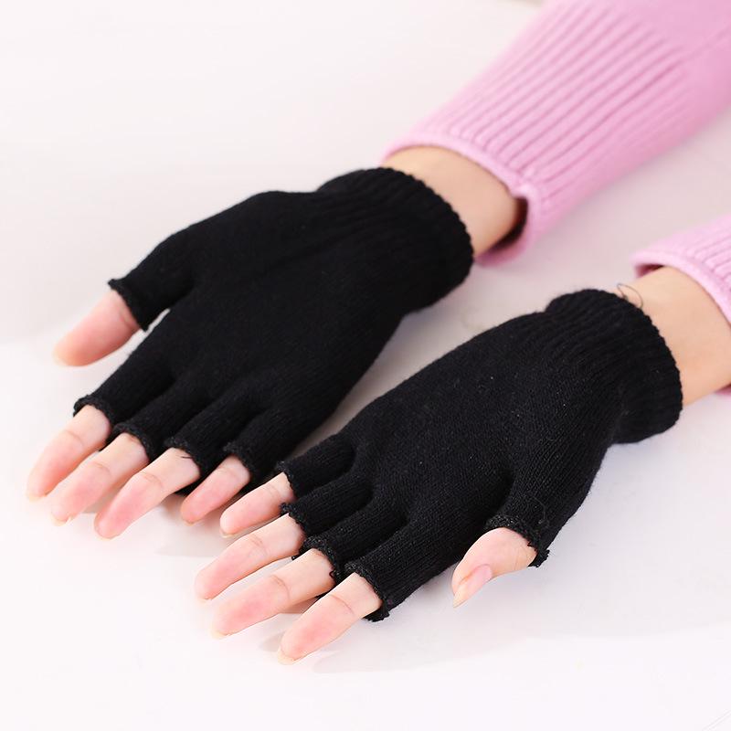 Fingerless Wool Gloves: Touchscreen-Compatible Knitted Cycling Gloves for Autumn and Winter Warmth