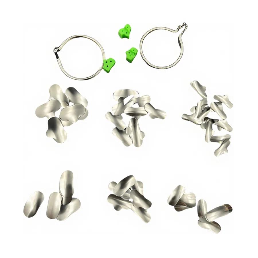 140 Pcs Dentist Tools Set With Silicone Dental Wedge Contoured Metal Matrices Band Resin Clamping Ring For Dental Work