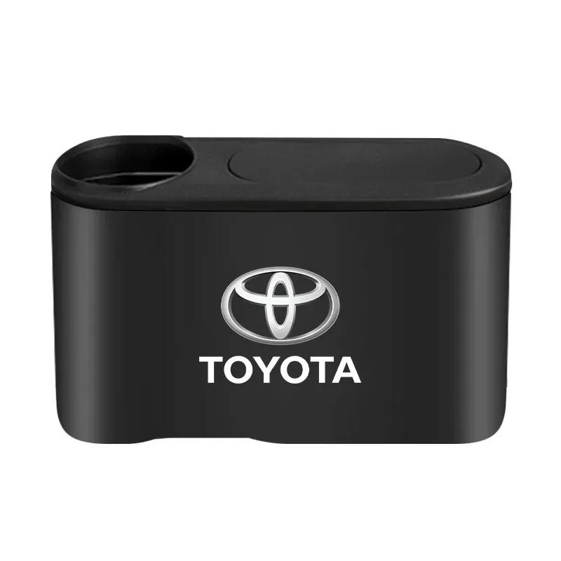 Can Auto Emblem Garbage Box Bin Storage Trash Car Accessories For Toyota Chr Corolla Yaris Rav4 E150 E120 Land Cruiser 200