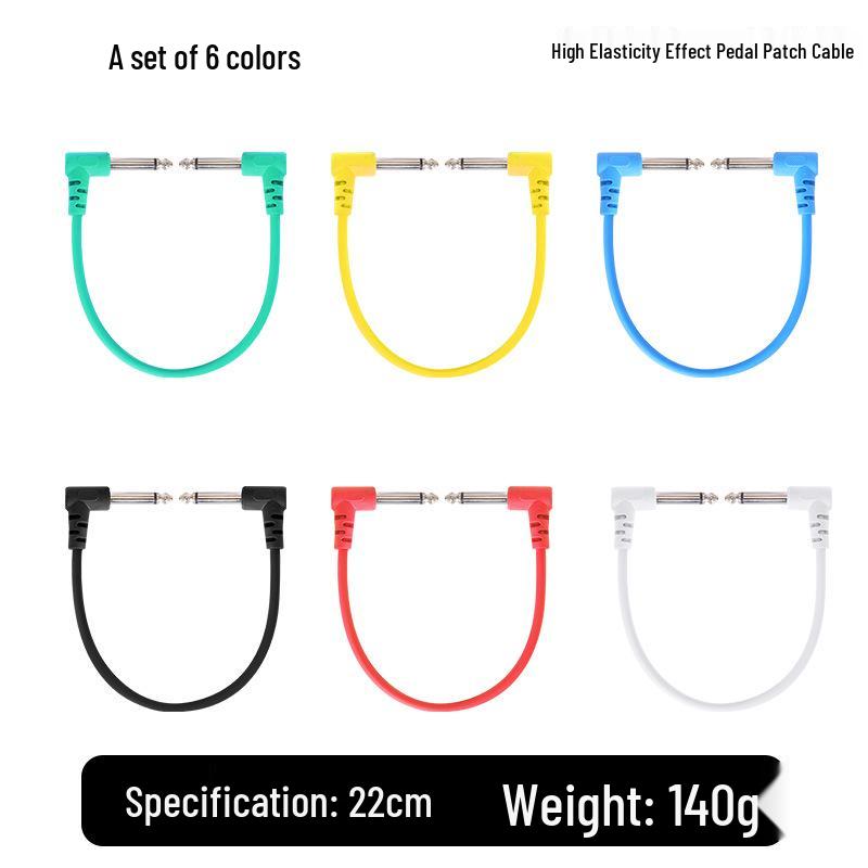 

6-Color Electric Guitar Pedal Audio Cable Set (6.35mm)