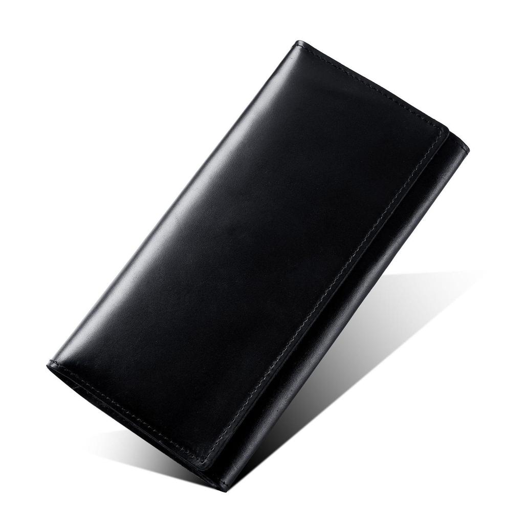 Herren Crazy Horse Leder Dreifach-Geldbörse - Großes Fassungsvermögen Retro Clutch