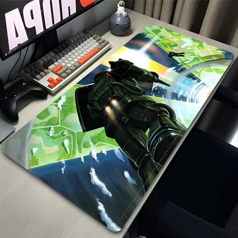 Gaming ESports Mouse Pad Locked Edge Gamer Keyboard Mat Anime Mechanical Warrior GGundam ZZaku Ii Non Slip Laptop Mousepad