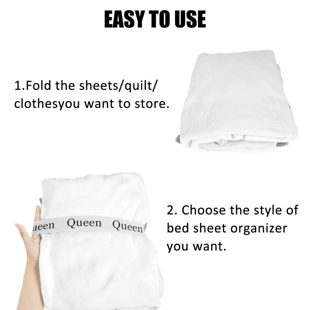 12Pcs Homes Bed Sheet Organizer and Storage Elastic Label Bands Organizers for Linen Closet for Foldable Bedsheet, Pillow Case