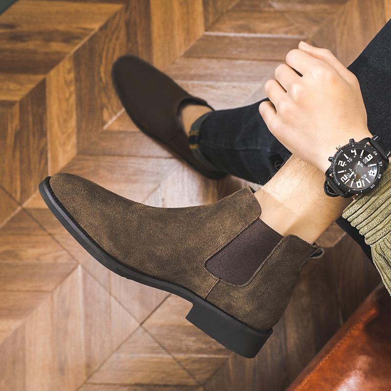 Pánské vysoké boty kožené Pánské boty Martin Socket Krátké boty Chelsea Boots velkoobchod S18-W