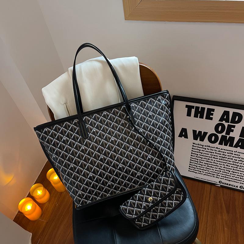 New style fashion dog tooth shopping bag large capacity tote bag shoulder handbag women's bag