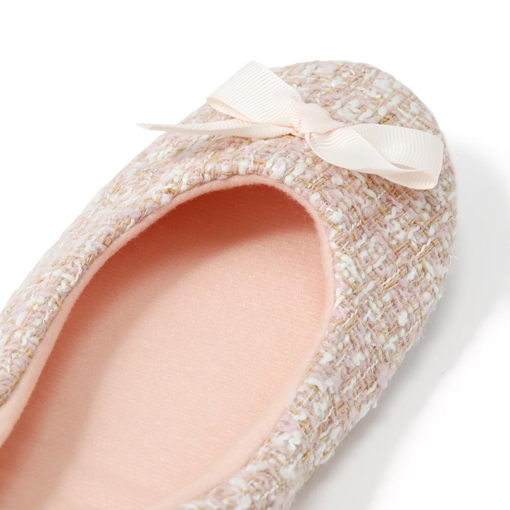 Francfranc Pocketable Room Portable Travel Compact Comes with Dedicated Pouch [Francfranc] Shoes, Tweed, Pink, Foldable, Slippers, Slippers, Storage,