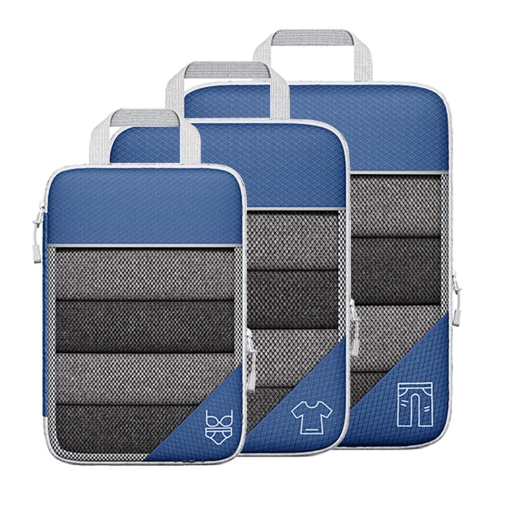 3/6PCS Portable Lightweight Suitcase Pouch Compressed Packing Cubes Travel Storage Bag Set With Shoe Bag Mesh Visual