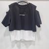 [renoma Kids] AlTenu Junior Girls  Summer T shirT elemenTary School sTudenT Shoulder spliT T shirT Kids T shirT u2425T175