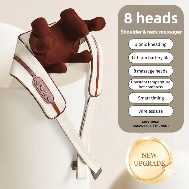 Multifunctional Cervical Trapezius Muscle Kneading Electric Massage Shawl Portable Eight Head Shoulder Neck Massager
