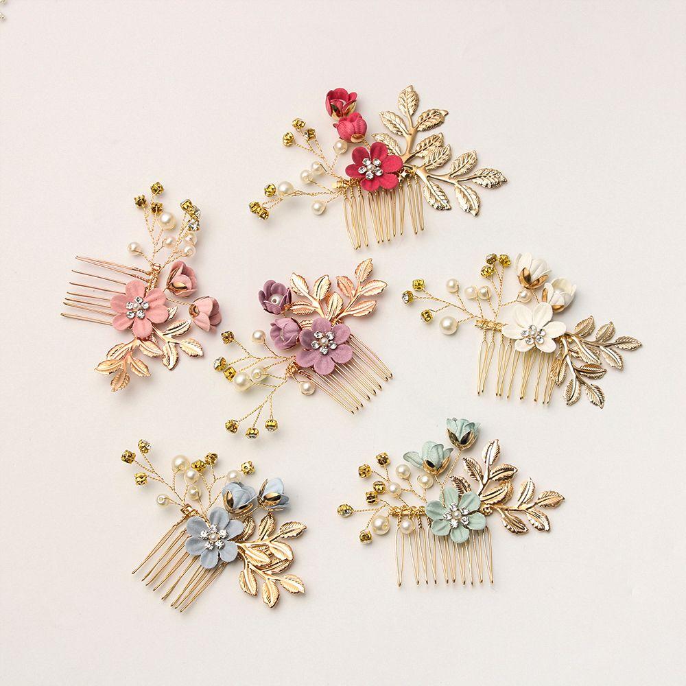 Beautiful Wedding Bride Hair Jewelry Hair Combs Flower Hair Pin Leaves Tiara Bridal Clips