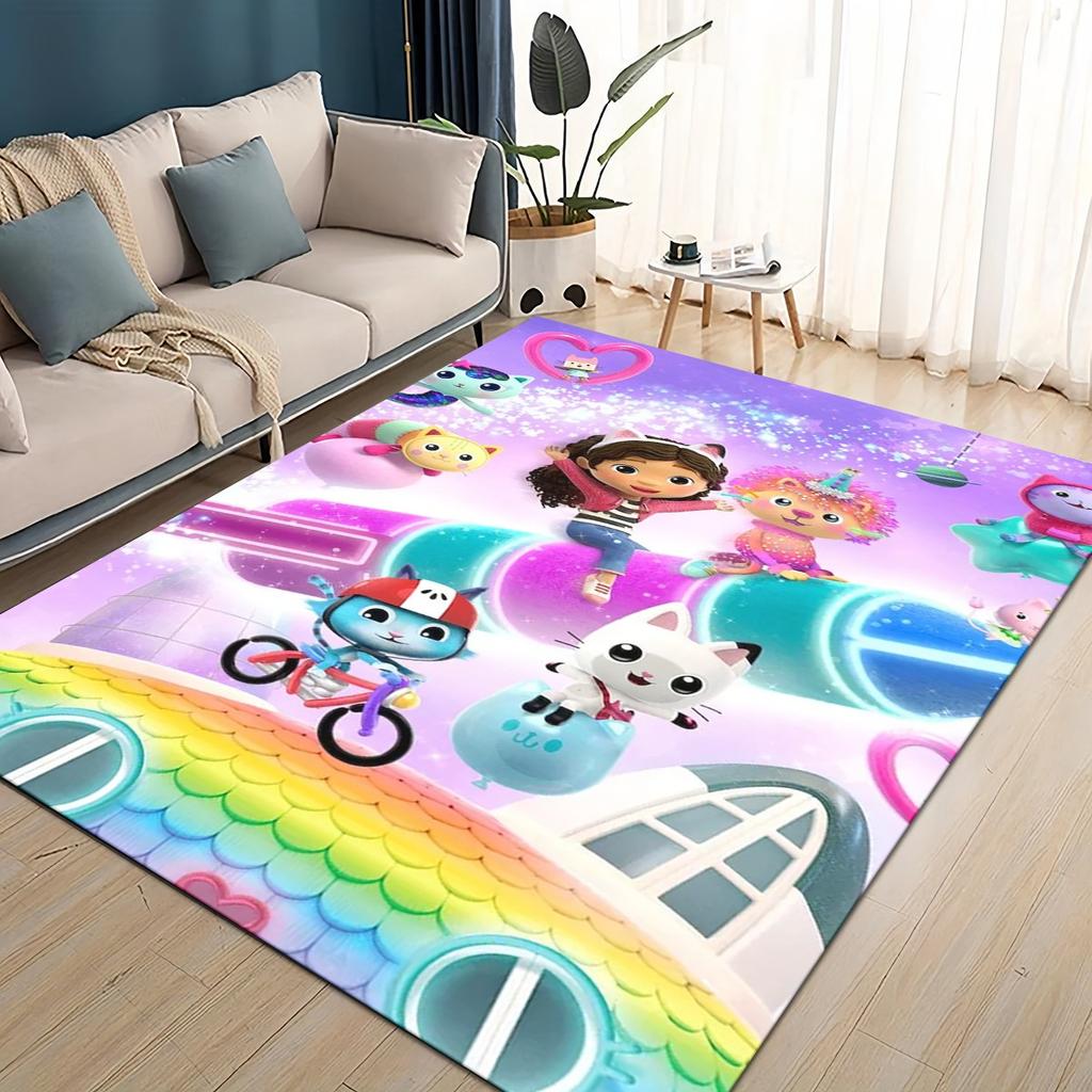 Style New Gabbys Dollhouse Cartoon Girl Gift Carpet Rug for Living Room Bedroom Home Sofa Decoration,kids Non Slip Floor Mat