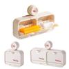 1/2 Grids Suction Cup Soap Holder Punch-Free Wall Mounted Drain Soap Box Waterproof Removable Soap Container Kitchen