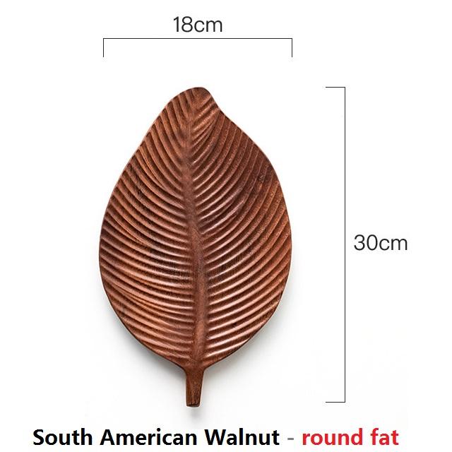 Wooden Leaf Shape Decorative Tray For Coffee Table Decor Vanity Organiser Counter Top Kitchen Ring Dish Holder Refreshment Tray Quality