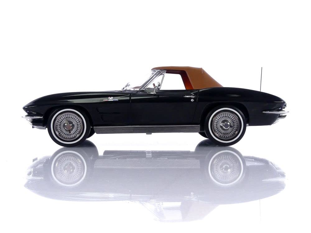 Norev scale Chevrolet Corvette Stingray C2 Cabriolet 1963 Black Finished Model 1/18