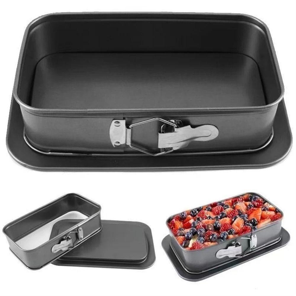 Non-Stick Coating Rectangular Cake Pan with Buckle Cheesecake Baking Mould  Pastry Making