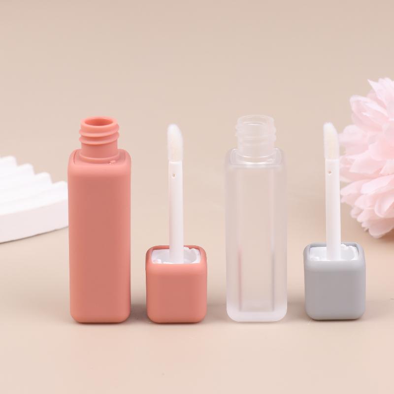 1Pcs 5Ml Lip Gloss Tube Brush Rod Scrub Square Liquid Lipstick Tubes Bottle Refillable Lip Balm Container Cosmetic Packaging Diy