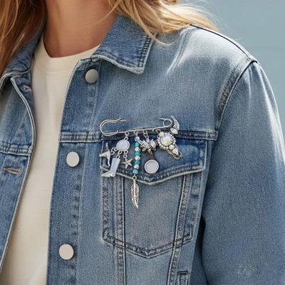 Vintage Clothes Brooch Zinc Zinc Alloy Jackets Pin Fashion Feather Brooch  Daily