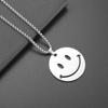 Rotating Smiley Face Necklace Round Brand Men'S Tide Cold Wind Pendant Women'S Hip Hop Accessories Titanium Steel Pendant