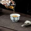 130ml Hand-painted Poetry Double-line Teacup Luxury Tea Bowl Beautiful Tea Cup Tea-tasting Meditation Cup Chazhan Master Cups