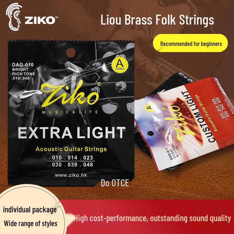 

Lio ZIKO Phosphor Bronze Acoustic Guitar Strings Set (1-6) - Beginner Friendly, Folk Style DAG-010