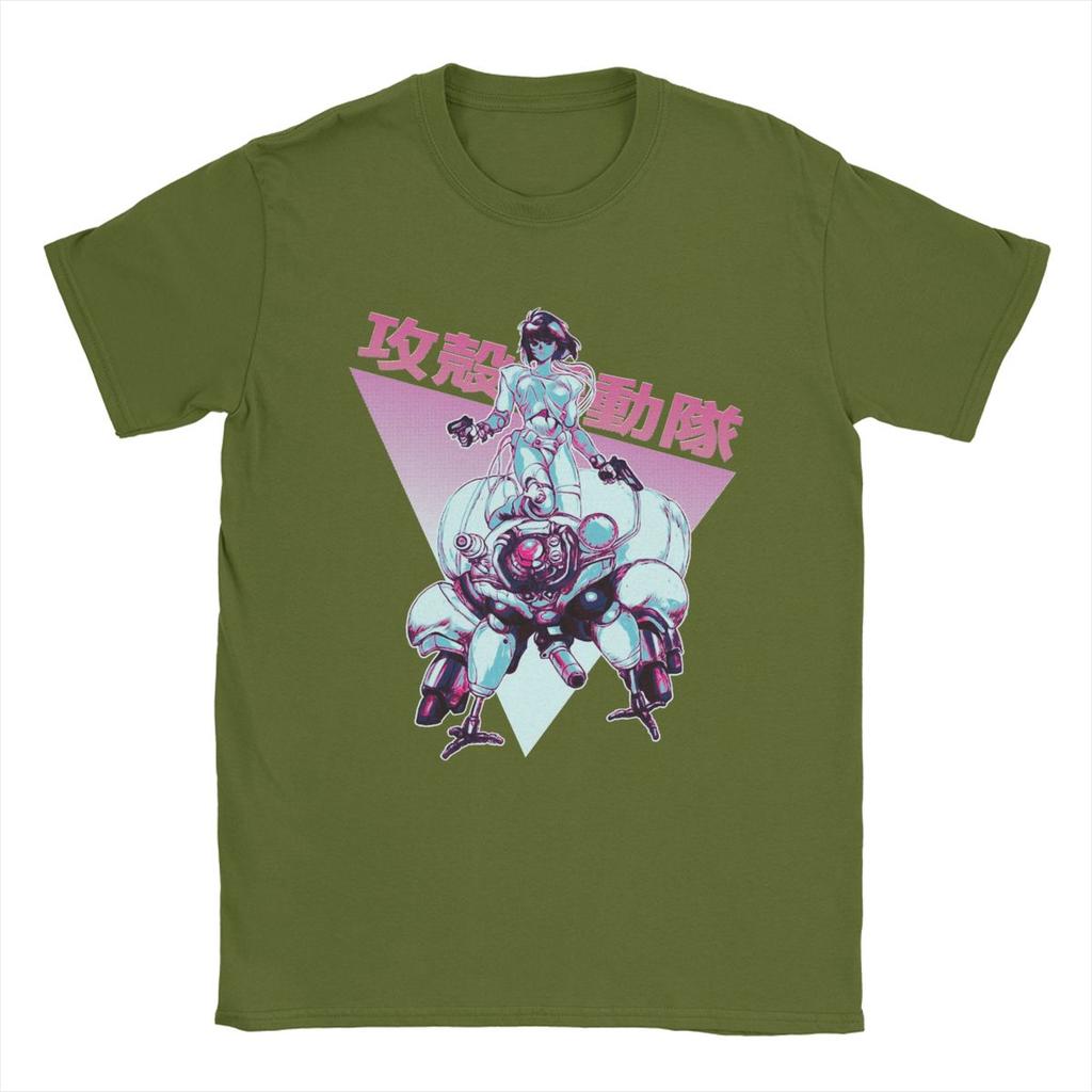 Fashion Motoko Kusanagi Ghost In The Shell T-Shirts Men Pure Cotton T Shirts Anime Short Sleeve Tees Printing Clothes