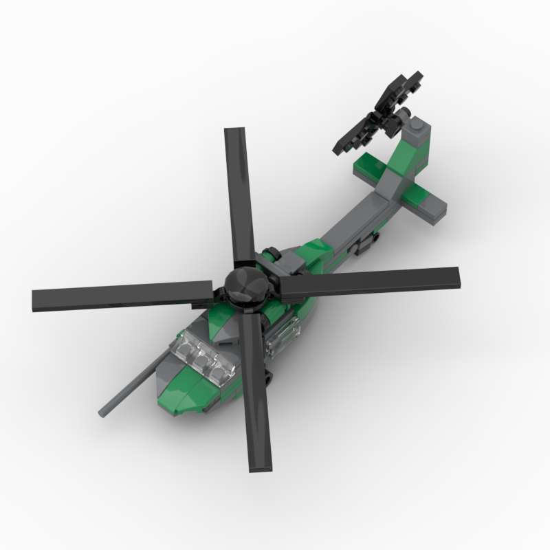 Moc Building Blocks Military Combat Aircraft Assembly Black Hawk Apache Helicopter Boys' Toy Small Particles Educational Gift