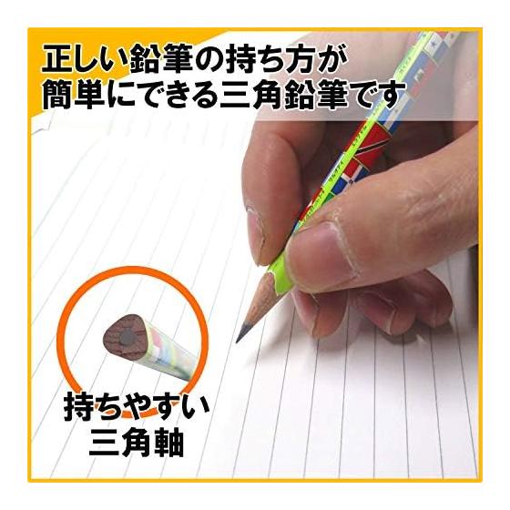 Kutsuwa STAD Pencil B RF018 National Flags Encyclopedia Easy-Grip Triangular Shaft, 1 Dozen (x2)