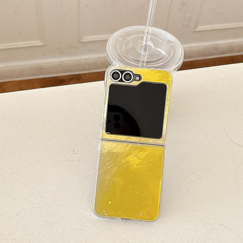 Per Samsung Zflip 6 Flip Schermo Pieghevole Zflip 7 Custodia per Telefono Colore Solido Glitter W24flip Semplice Anti Caduta