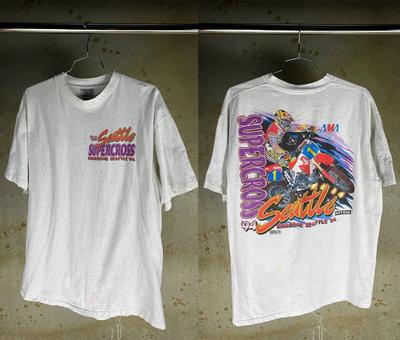Unisex Shirt Cotton Oversize Large Size Vintage 1994 Seattle Supercross T-Shirt Featuring Jeremy McGrath Shirt Allsize