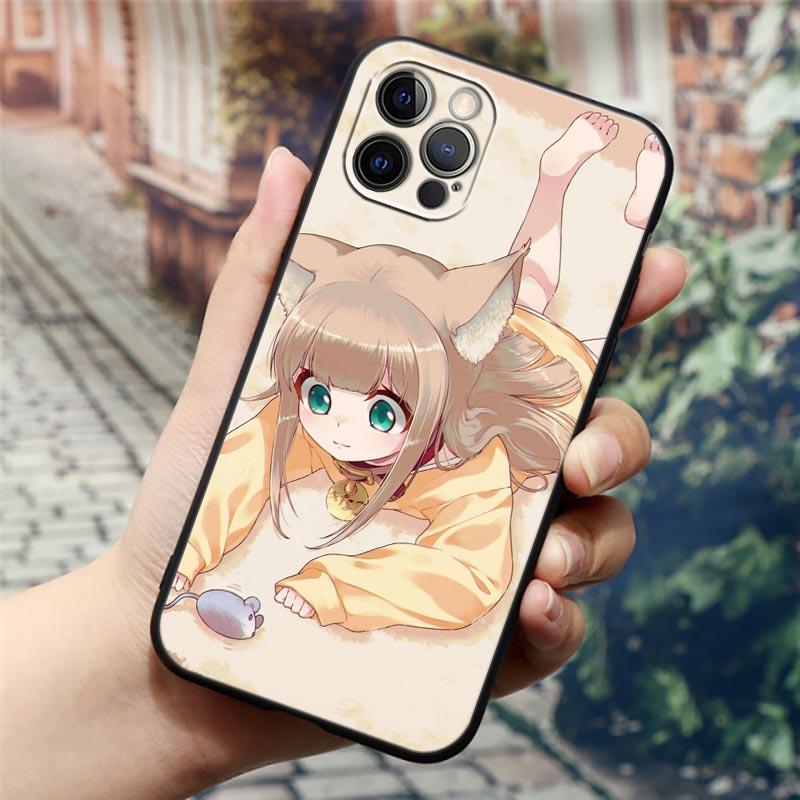 

Милый чехол Apple для iPhone 11 12 13 Pro Max mini XS X XR 7 8 6 6S plus SE 2020 Чехол Милая кавайная девушка Аниме Косплей Кот iPhone 5 5S SE
