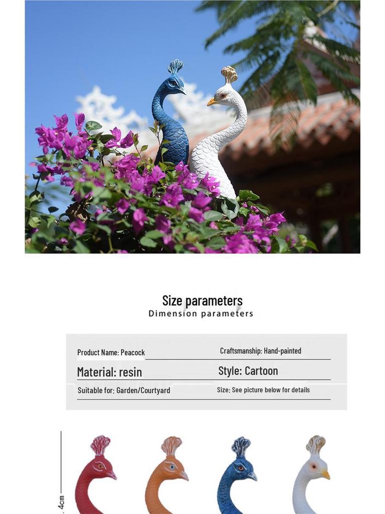 Europäischer Stil Pfauenzweig Ornament für Sukkulententöpfe und Außengartendekor