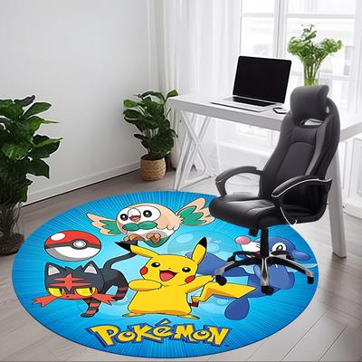 1 szt. Okrągły dywanik biurowy Pokemon, Pod krzesła biurowe, Sypialnia, Salon, Wystrój domu  a1016278