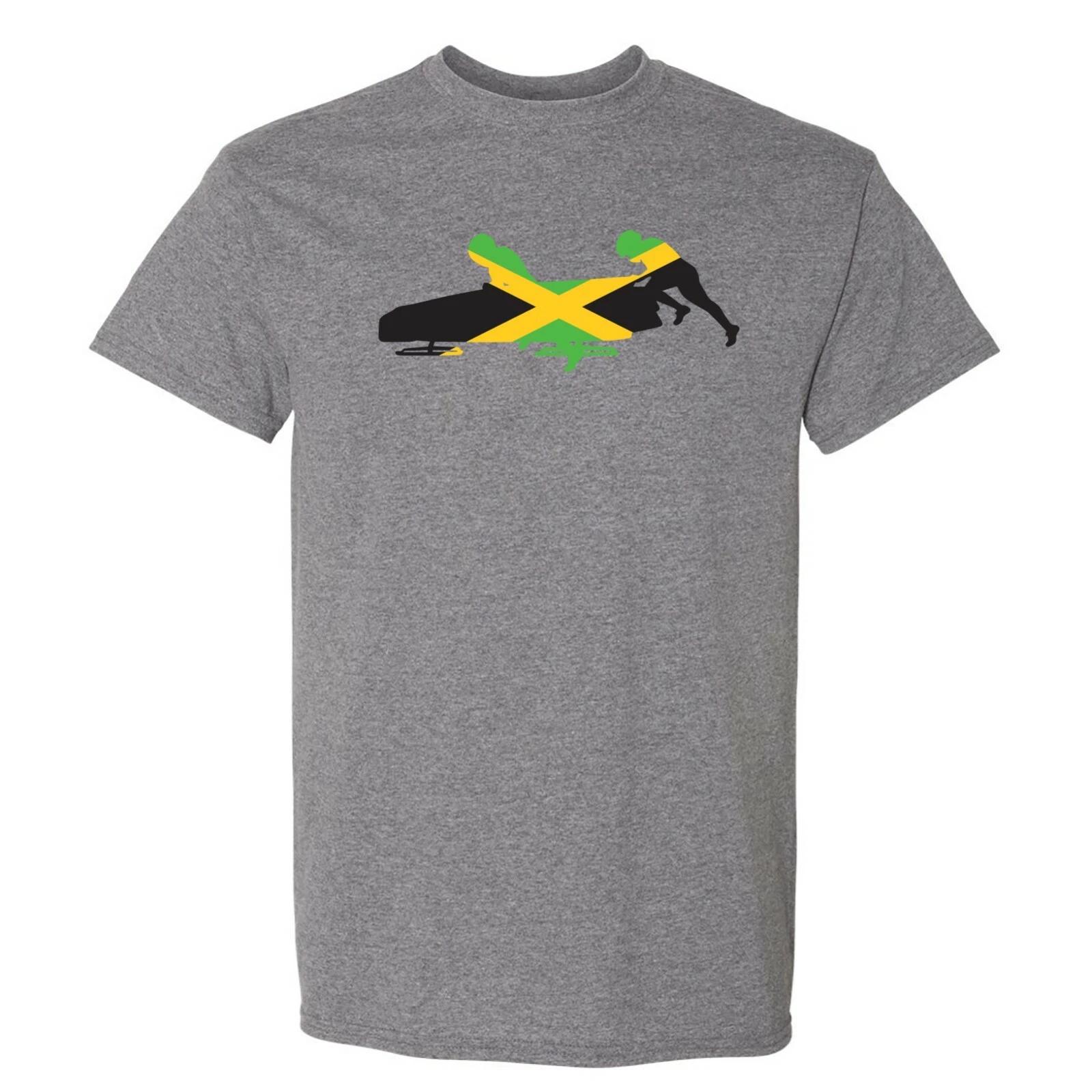 Jamaica Bobsled Team Bobsleigh Flag T-Shirt - Graphite Heather 4XL