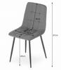 KARA chair - dark gray velvet x 2