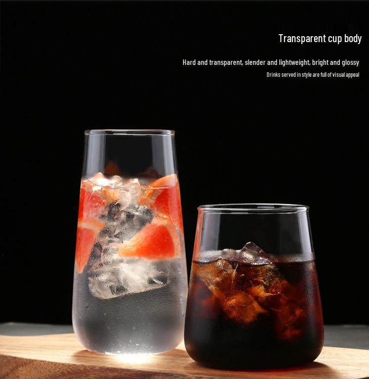 Nordic Style Mount Fuji Whiskey Glass - Transparent, Heat-Resistant, Water Drop Design for Cold Drinks