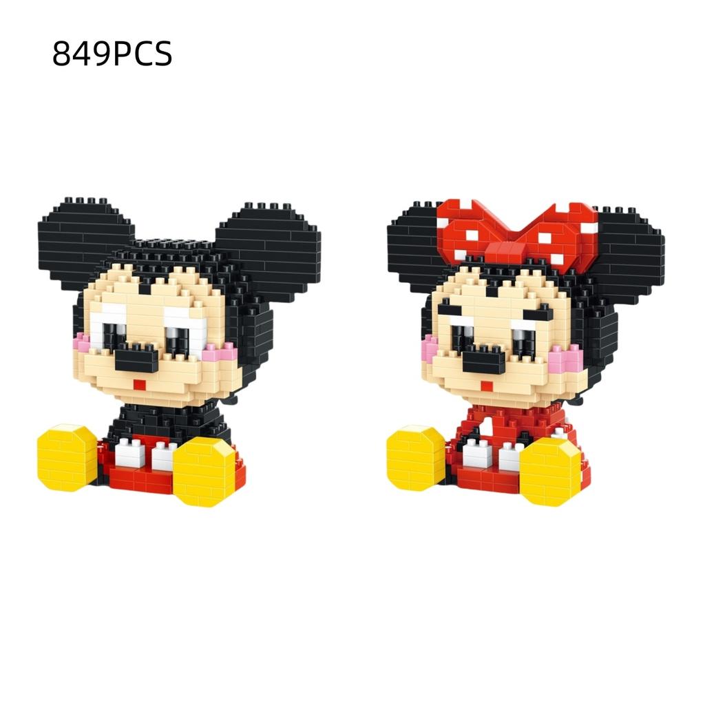Cute Particle Building Blocks Toys Mickey Minnie Mickey Mouse Building Blocks Assembly Toys Birthday Gifts Halloween Christmas