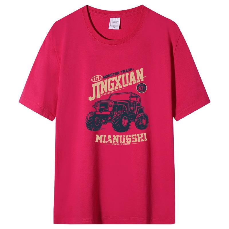 

Футболка с короткими рукавами, мужская летняя белая футболка, простая универсальная дышащая свободная рубашка с принтом автомобиля, рубашка большого размера XL