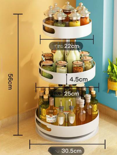Kitchen Rotating Seasoning Storage Rack, Household Seasoning Circular Storage Rack, Modern Minimalist Style Kitchen Tool