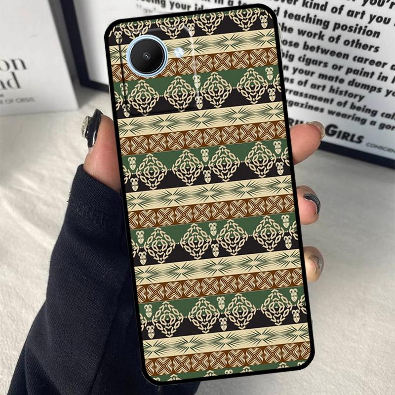 Tribal Ethnic Pattern For Realme C55 C75 C67 C63 C51 C61 C53 C35 C65 C71 11 12 13 14 Pro Plus GT6 GT7 15 Pro Case