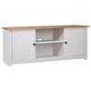 VidaXL TV Stand White 120x40x50 Cm Solid Pine Wood Panama Range