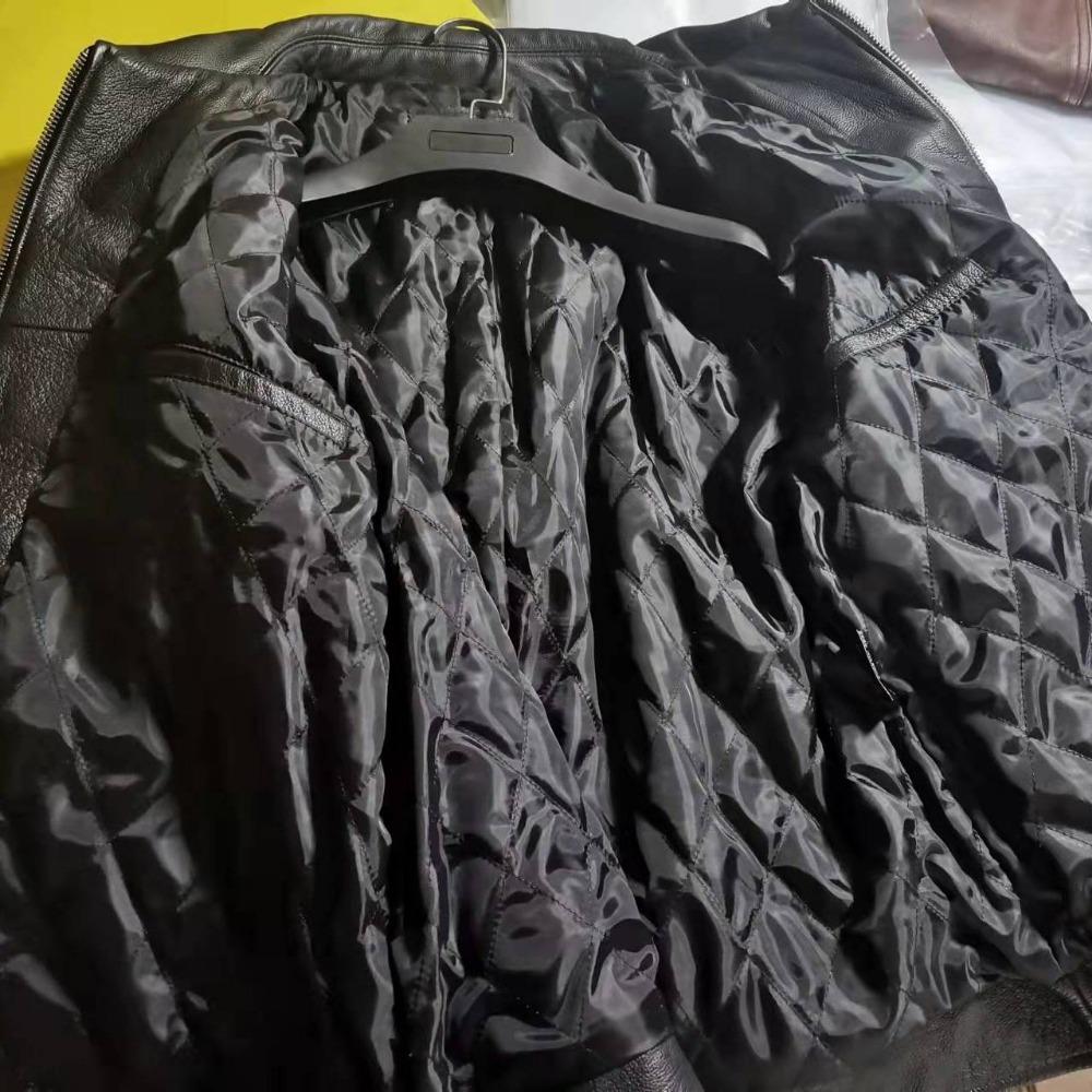 

Кожаная куртка мужская, первый слой, воловья кожа, облегающая, короткая, чистая кожаная куртка с лацканами, простая куртка 6XL